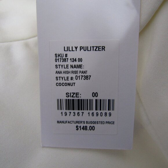 Lilly Pulitzer 29" Ana High Rise Pant White Size 00 NWT Travel Dinner Resort - Picture 4 of 7